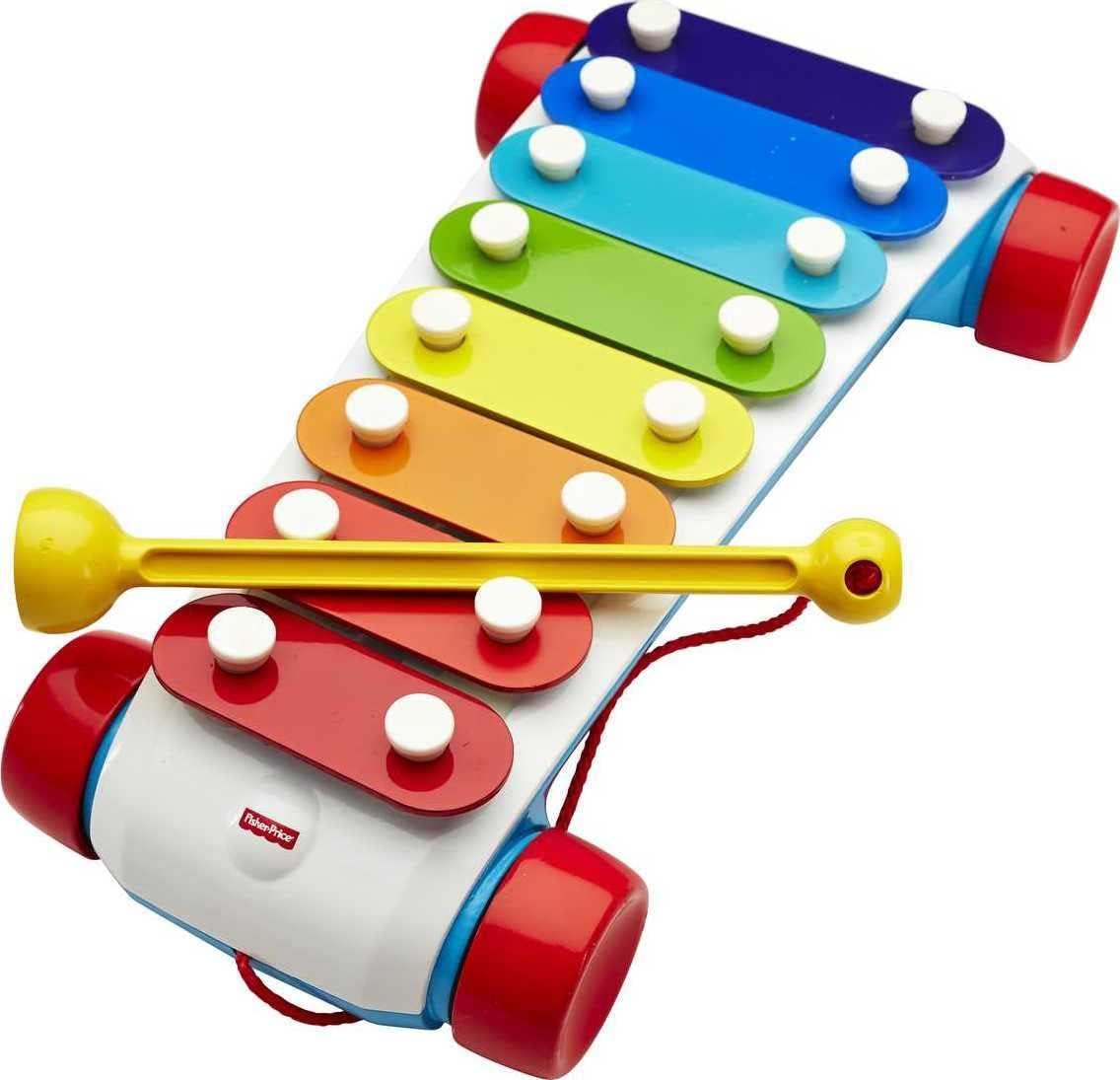 imageFisherPrice Toddler Pull Toy Classic Xylophone Pretend Musical Instrument with Mallet for Preschool Kids Ages 18 MonthsSet