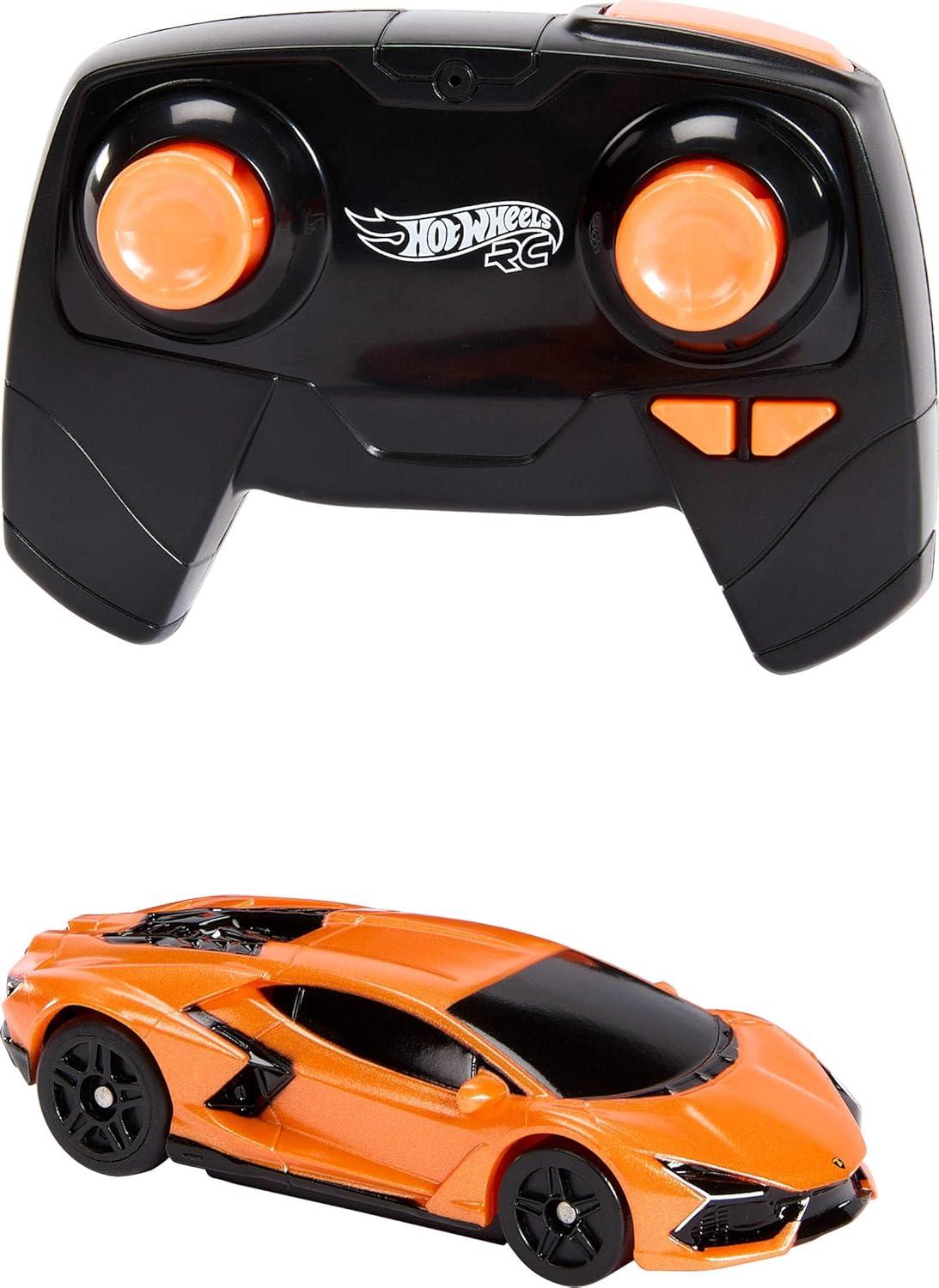 imageHot Wheels RC Toy Car RemoteControl Lamborghini Revuelto in 164 Scale Recharge with USB Cable Races amp Stunts On and OffTrack with Turbo Boost