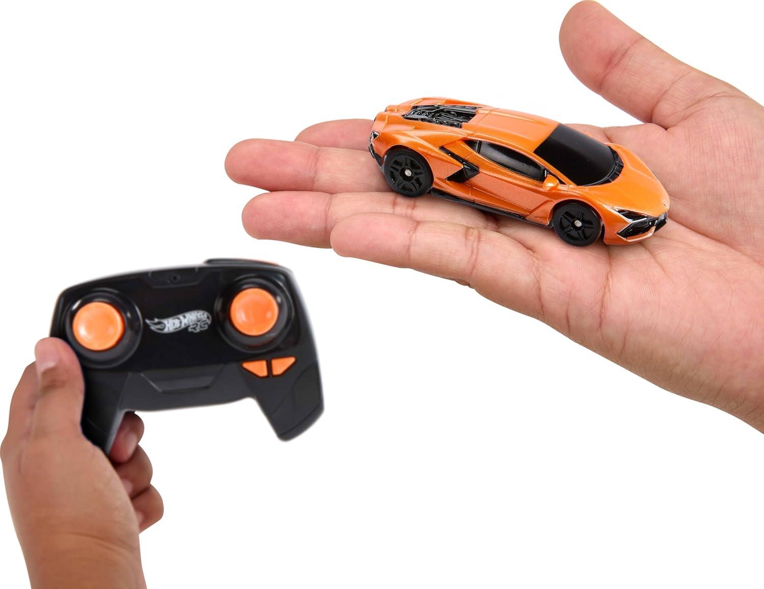 imageHot Wheels RC Toy Car RemoteControl Lamborghini Revuelto in 164 Scale Recharge with USB Cable Races amp Stunts On and OffTrack with Turbo Boost