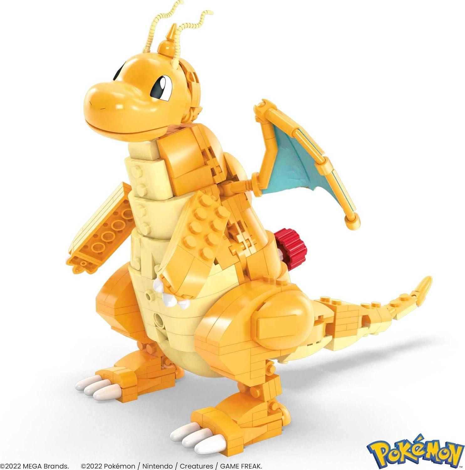 imageMEGA Pokmon Building Toys Set Dragonite with 387 Pieces Articulated and Poseable with Motion 7 Inches Tall for KidsDragonite