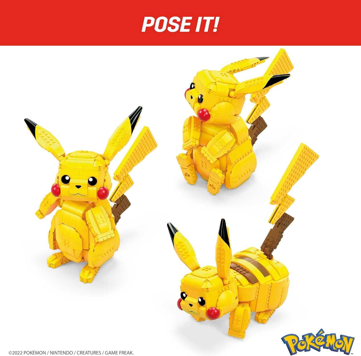 imageMEGA Pokmon Building Toys Set Jumbo Pikachu with 806 Pieces Articulated and Poseable 12 Inches Tall for KidsJumbo Pikachu