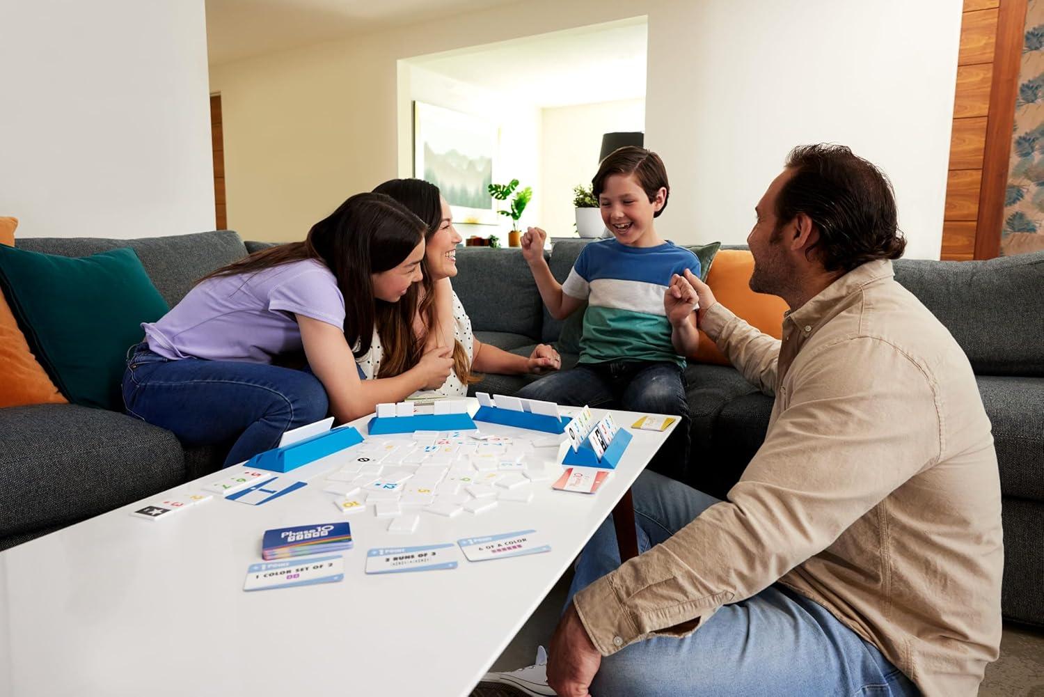 imageMattel Games Phase 10 Card Game with Color Blind Accessible Deck in Storage amp Travel Tin for Kids Adults amp Families Amazon ExclusivePhase 10 Tiles