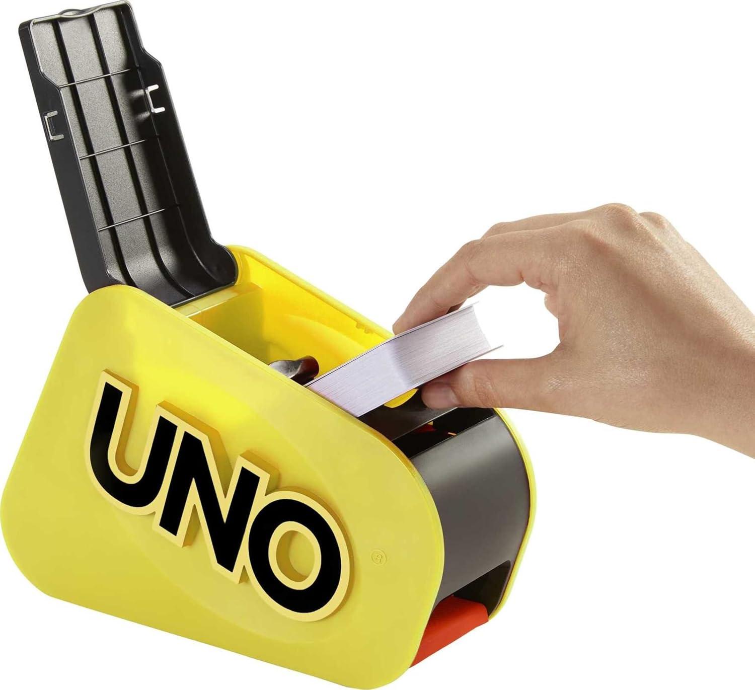 imageMattel Games UNO Attack Jurassic World Domination Card Game for Kids amp Family Night with Dinosaur Card Launcher Lights amp Sounds Amazon ExclusiveClassic