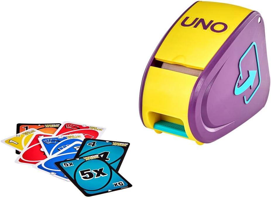 imageMattel Games UNO Attack Jurassic World Domination Card Game for Kids amp Family Night with Dinosaur Card Launcher Lights amp Sounds Amazon ExclusiveFlip Attack