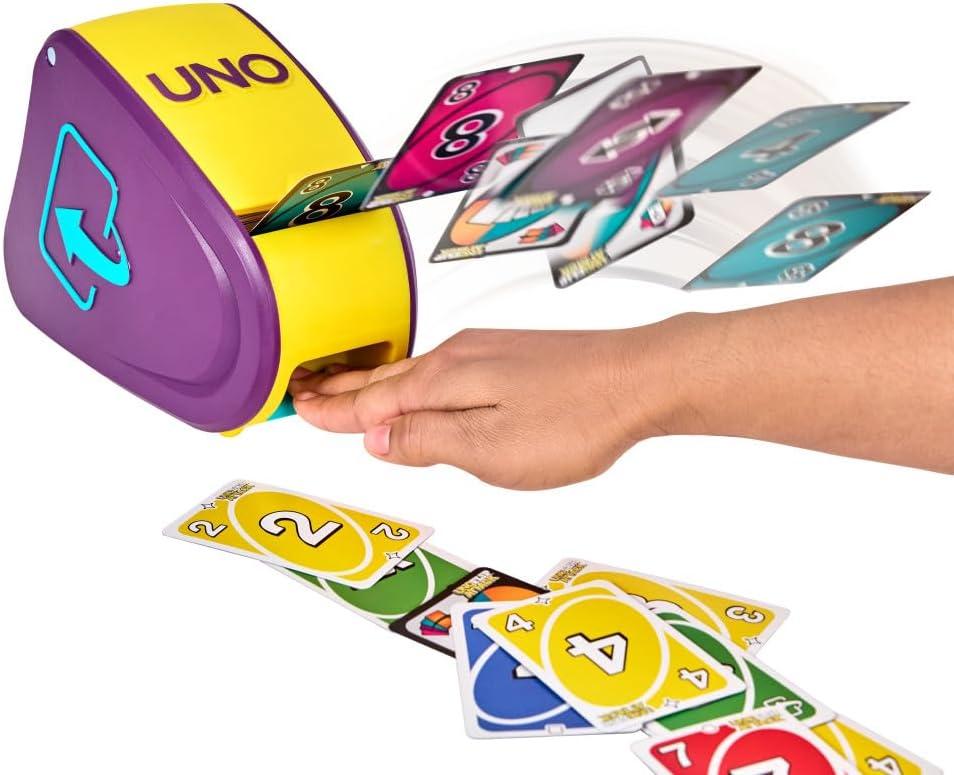 imageMattel Games UNO Attack Jurassic World Domination Card Game for Kids amp Family Night with Dinosaur Card Launcher Lights amp Sounds Amazon ExclusiveFlip Attack