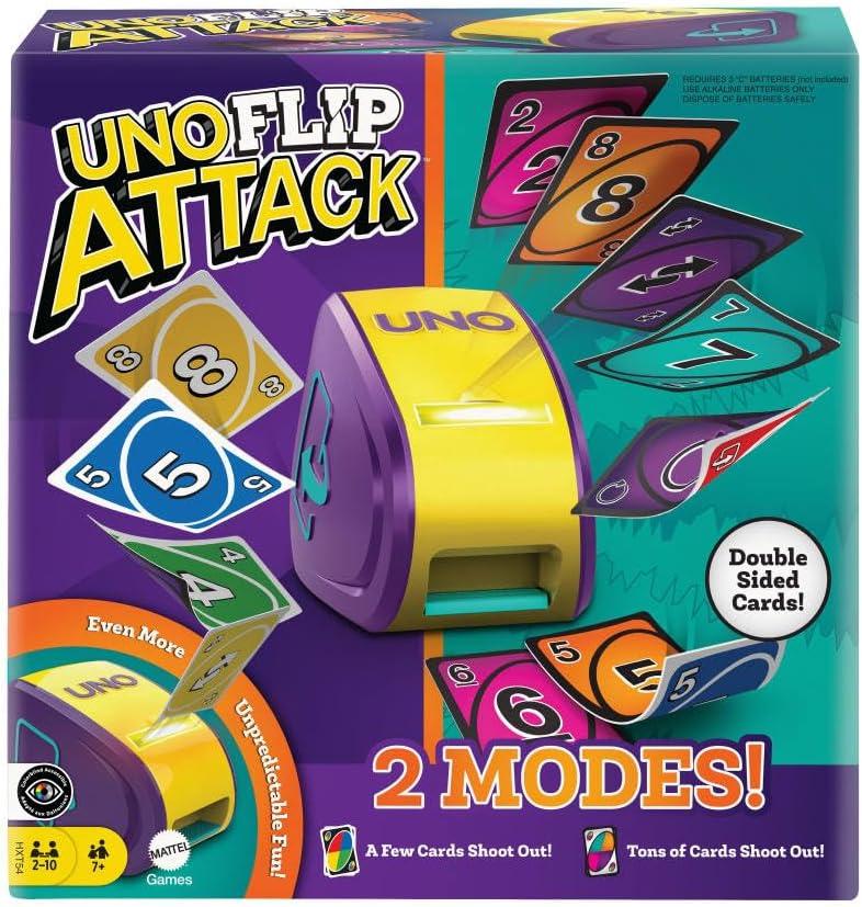 imageMattel Games UNO Attack Jurassic World Domination Card Game for Kids amp Family Night with Dinosaur Card Launcher Lights amp Sounds Amazon ExclusiveFlip Attack