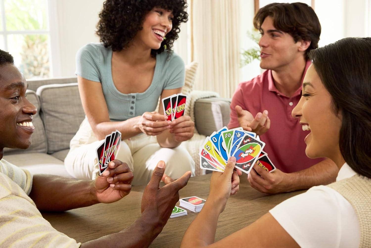 imageMattel Games UNO Card Game with 2 Add On Packs amp Collectible Tin for Kids Adults amp Family Game Night 2 to 10 Players Amazon ExclusiveUNO wAddOn Reverse Stack Packs