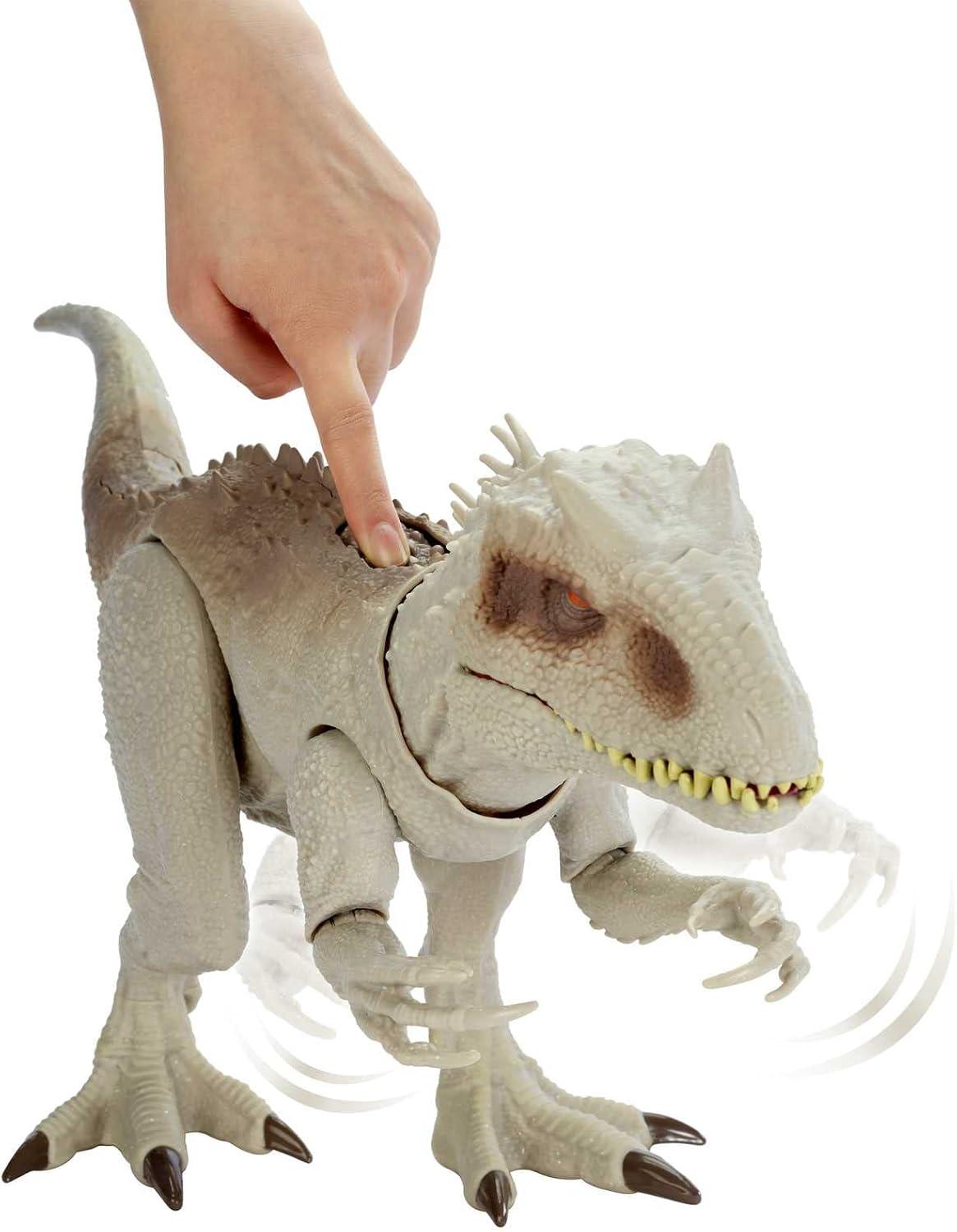 imageMattel Jurassic World Indominus Rex Dinosaur Toy with Lights Sounds amp Motion Camouflage n Battle IRex 21 Inches Long with Digital PlayConvenient