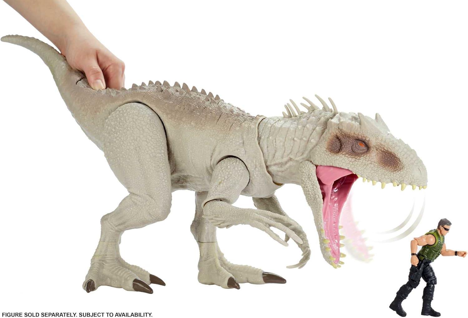 imageMattel Jurassic World Indominus Rex Dinosaur Toy with Lights Sounds amp Motion Camouflage n Battle IRex 21 Inches Long with Digital PlayConvenient