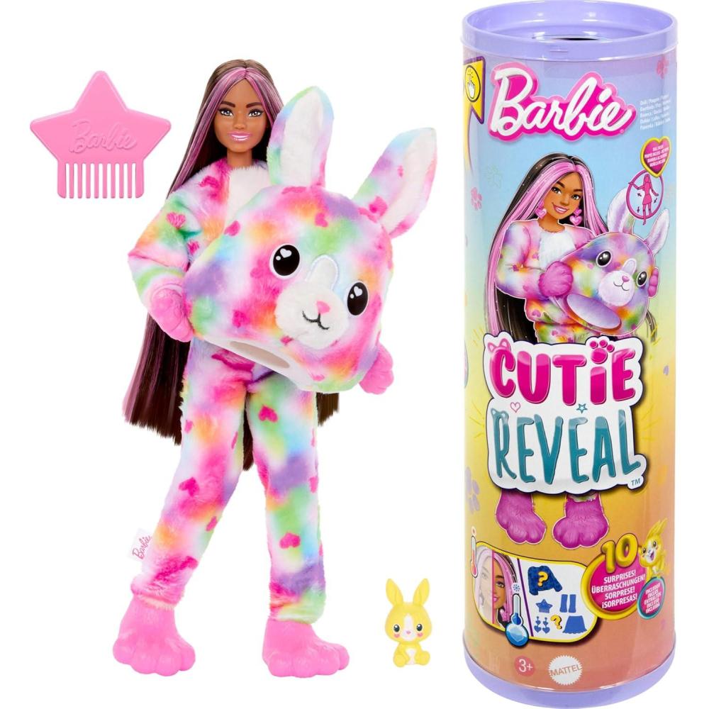 imageBarbie Cutie Reveal Doll amp Accessories Color Dream Series TieDyed Bunny Costume amp 10 Surprises Including Color ChangeTie Dyed Bunny