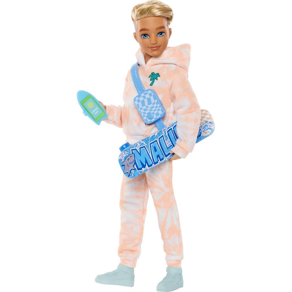 imageBarbie Dream Besties Playset Malibu Posable Fashion Doll with Wavy Blonde Hair 11 Makeup amp HairThemed AccessoriesKen