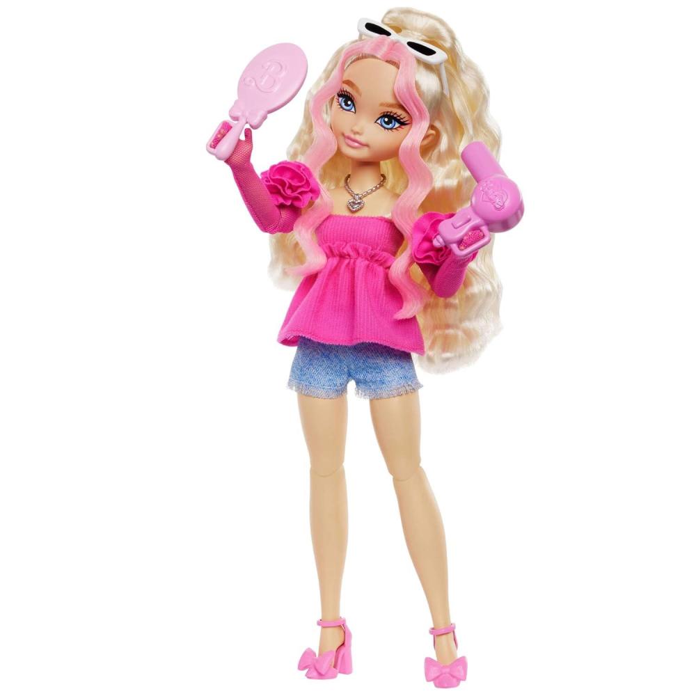 imageBarbie Dream Besties Playset Malibu Posable Fashion Doll with Wavy Blonde Hair 11 Makeup amp HairThemed AccessoriesMalibu