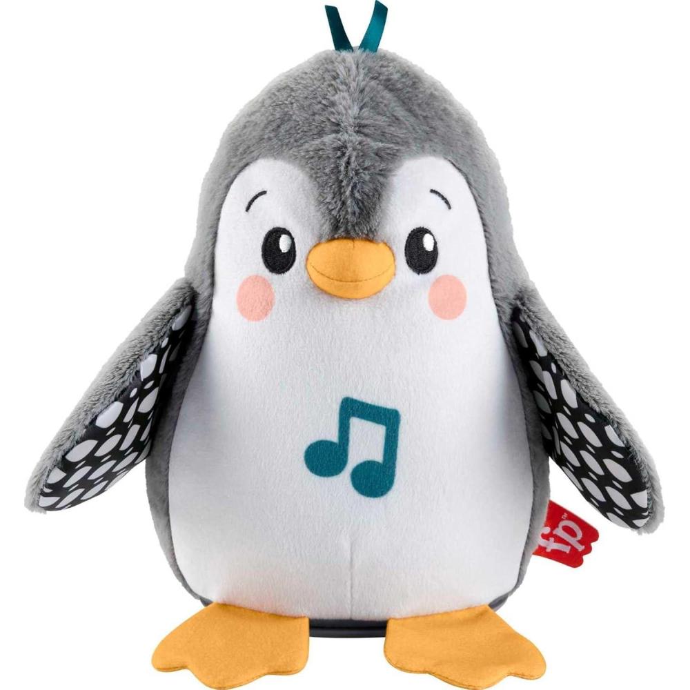imageFisherPrice Baby Tummy Time Toy Flap amp Wobble Penguin Plush with Music amp Motion for Sensory Play Newborns Ages 0 MonthsSmall