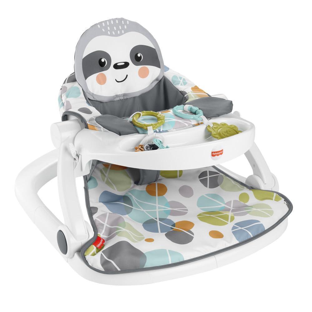imageFisherPrice Portable Baby Chair SitMeUp Floor Seat with Snack Tray Newborn Sensory Activity Toys amp Plush Cute Sloth Washable Pad2717 x 2087 x 122 Inch