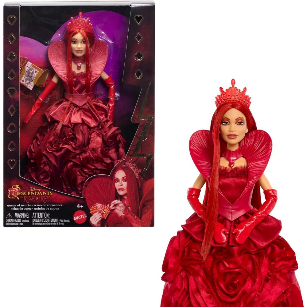 imageMattel Disney Descendants The Rise of Red Queen of Hearts Fashion Doll with MovieInspired Royal Gown amp Accessories Includes Display StandMulticolor