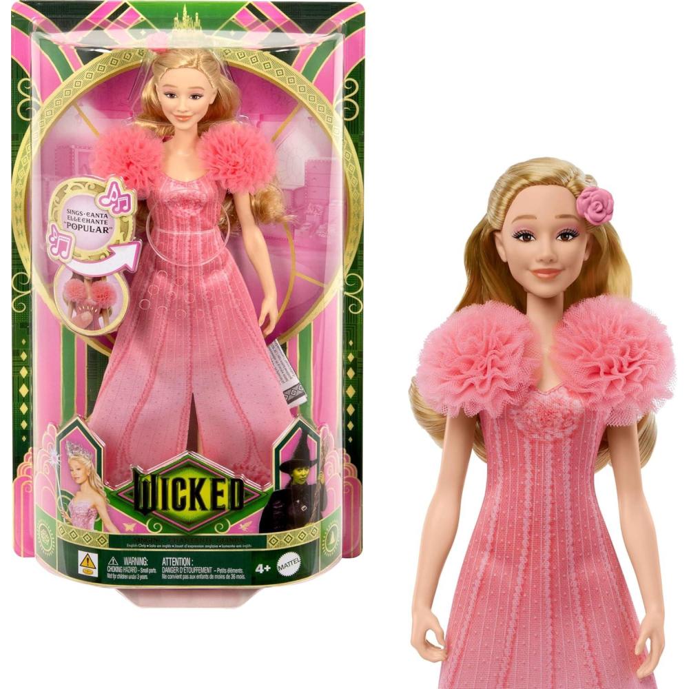 imageMattel Wicked Singing Glinda Fashion Doll amp Accessories Posable with MovieInspired Look amp Removable Outfit Sings Popular
