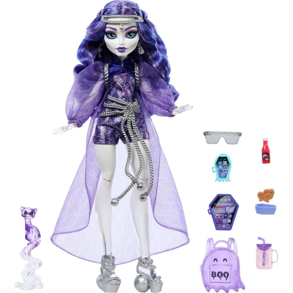 imageMonster High Lagoona Blue Doll in Mesh Tee and Cargo Pants Includes Pet Fish Neptuna and Accessories Like a Backpack Snack and NotebookSpectra Vondergeist