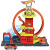 imageHot Wheels City with 1 Toy Car KidPowered Elevator WaterLike Ramp TrackPlay Features Connects to Other Sets Fire Station with Super Loop Amazon ExclusiveFire Station