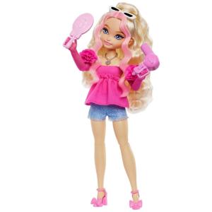Barbie Dream Besties Playset, Malibu” Posable Fashion Doll with Wavy Blonde Hair, 11 Makeup & Hair-Themed Accessories(Malibu)