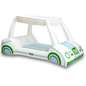 FUNBOY & Malibu Barbie Luxury Inflatable Golf Cart Summer Pool Float – Land or Water Inflatable with Cup Holder(White)