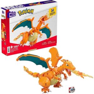 MEGA Pokémon Building Toys Set Build & Show Pikachu with 205 Pieces, Articulated and Poseable, 4 Inches Tall, for Kids(Charizard)