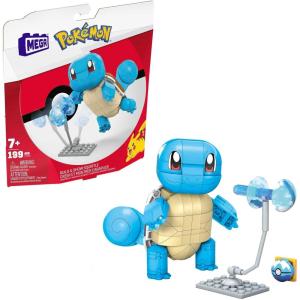 MEGA Pokémon Building Toys Set Build & Show Pikachu with 205 Pieces, Articulated and Poseable, 4 Inches Tall, for Kids(Squirtle)