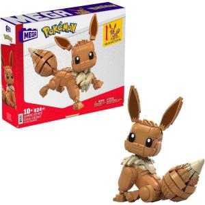 MEGA Pokémon Building Toys Set Jumbo Pikachu with 806 Pieces, Articulated and Poseable, 12 Inches Tall, for Kids(Jumbo Eevee)