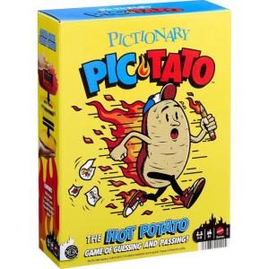 Mattel Games Pictionary Family Board Game for Kids, Adults and Game Night for 2 Teams with Erasable Markers, Boards and Sand Timer(Hot Potato)