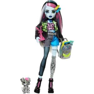 Monster High Lagoona Blue Doll in Mesh Tee and Cargo Pants, Includes Pet Fish Neptuna and Accessories Like a Backpack, Snack and Notebook(Frankie Stein)