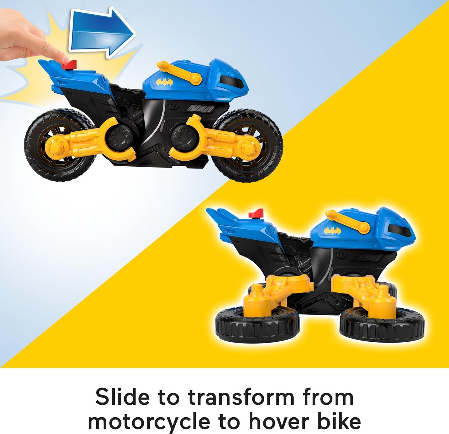 imageFisherPrice Imaginext DC Super Friends Batman Toy Figure and Transforming Batcycle for Pretend Play Kids Ages 3 Years