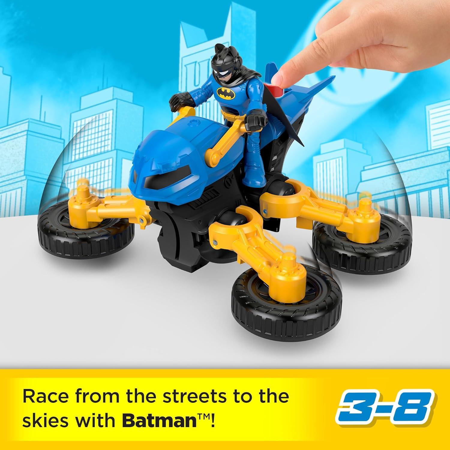 imageFisherPrice Imaginext DC Super Friends Batman Toy Figure and Transforming Batcycle for Pretend Play Kids Ages 3 Years