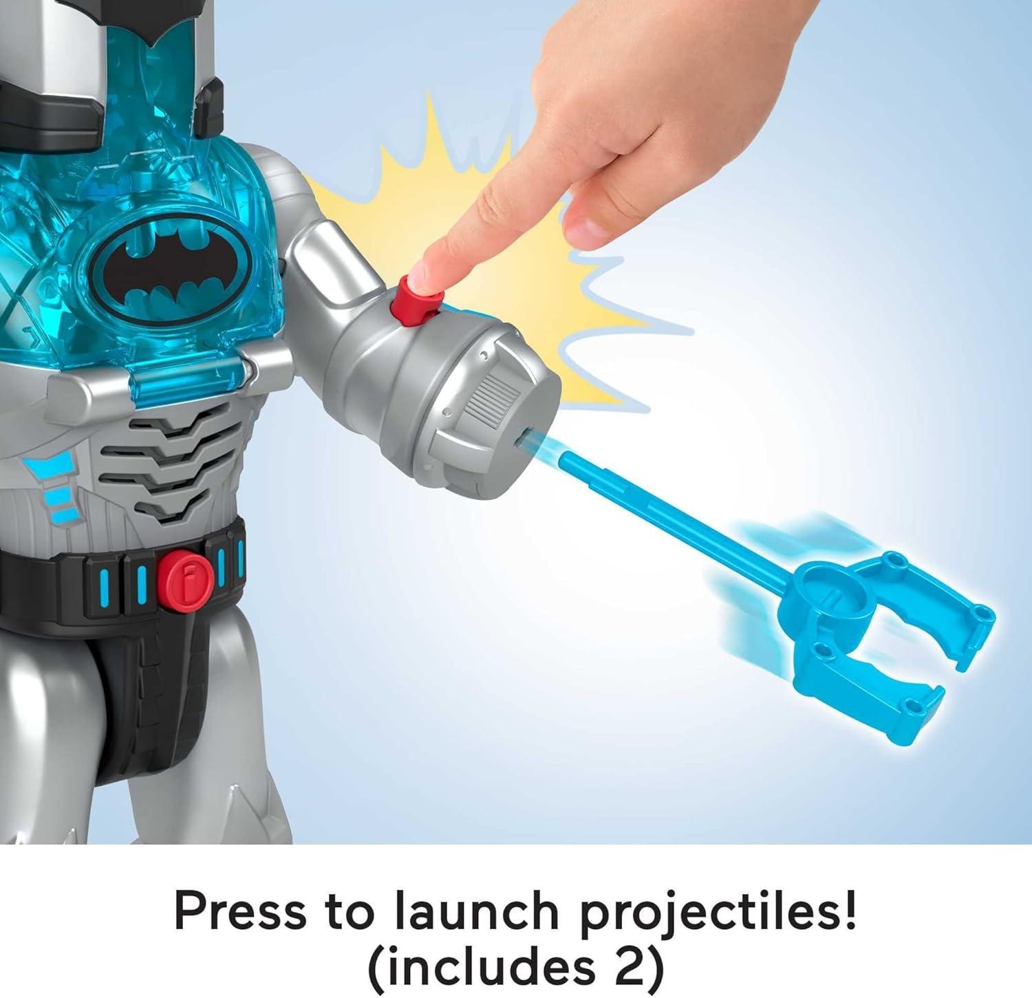 imageFisherPrice Imaginext DC Super Friends Batman Toy Insider amp Exo Suit 12Inch Robot with Lights Sounds amp Figure for Ages 3 Years Defender GreyMulticolor