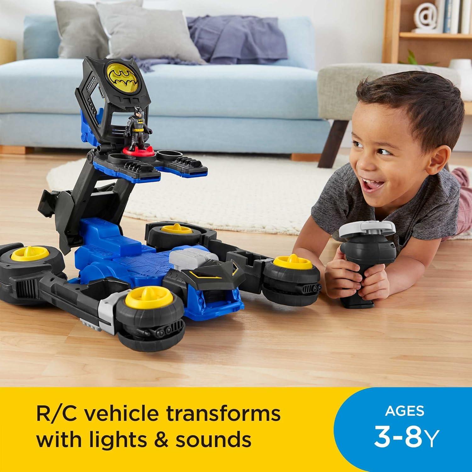 imageFisherPrice Imaginext DC Super Friends Batman Transforming Batmobile Remote Control Vehicle Toy Car with Lights and Sounds for Kids Ages 3 to 8Standard