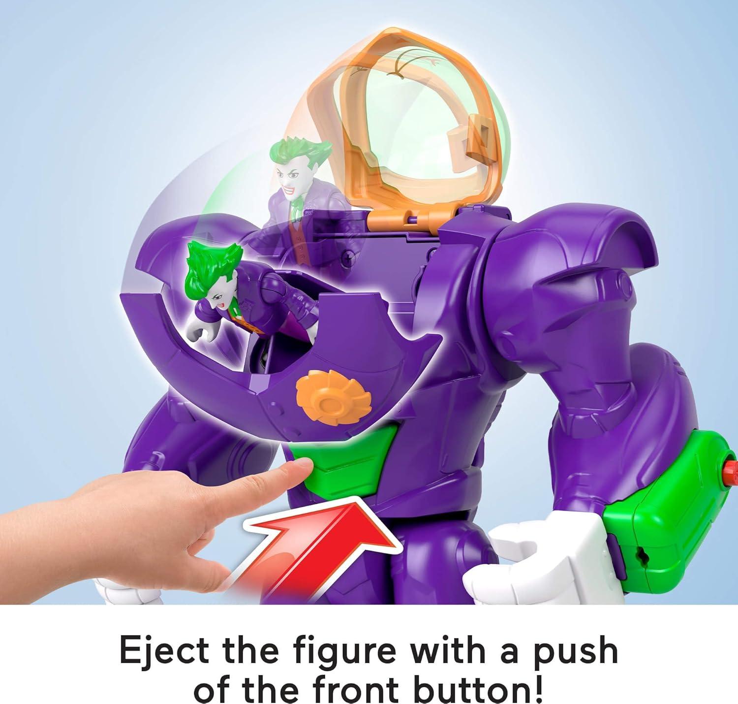 imageFisherPrice Imaginext DC Super Friends The Joker Hammer Mech 3inch Action Figure amp Accessory Set 105inch Toy Includes Launcher Projectile amp Eject