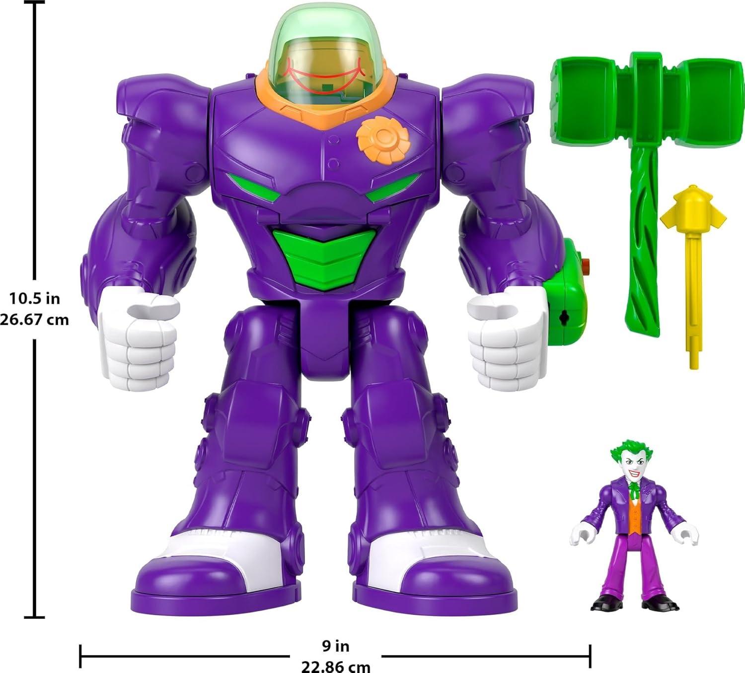 imageFisherPrice Imaginext DC Super Friends The Joker Hammer Mech 3inch Action Figure amp Accessory Set 105inch Toy Includes Launcher Projectile amp Eject