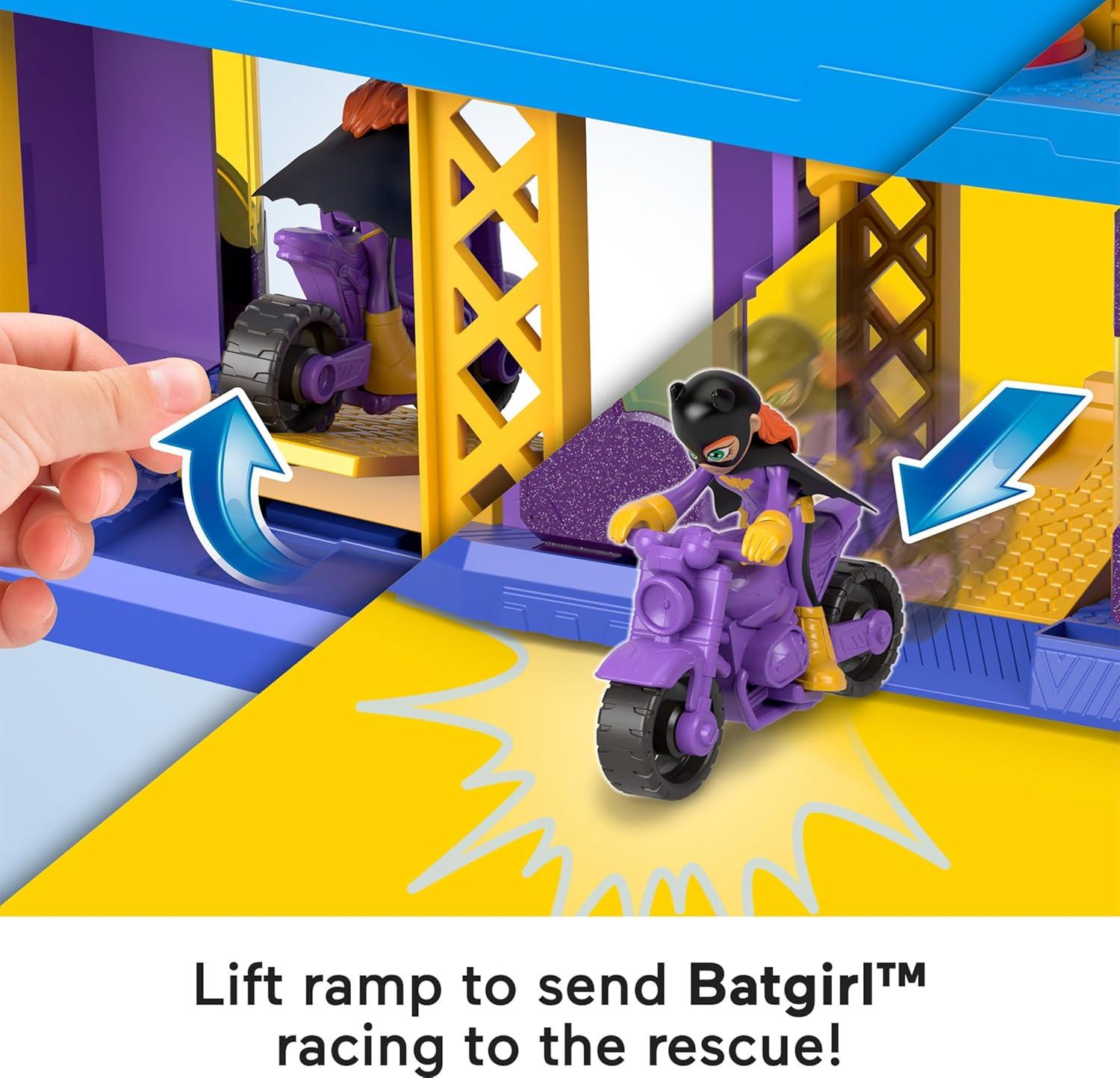 imageFisherPrice Imaginext DC Super Friends Toy Batgirl Hero Hideout Playset with 2 Figures amp 5 Accessories for Pretend Play Kids Ages 3 Years