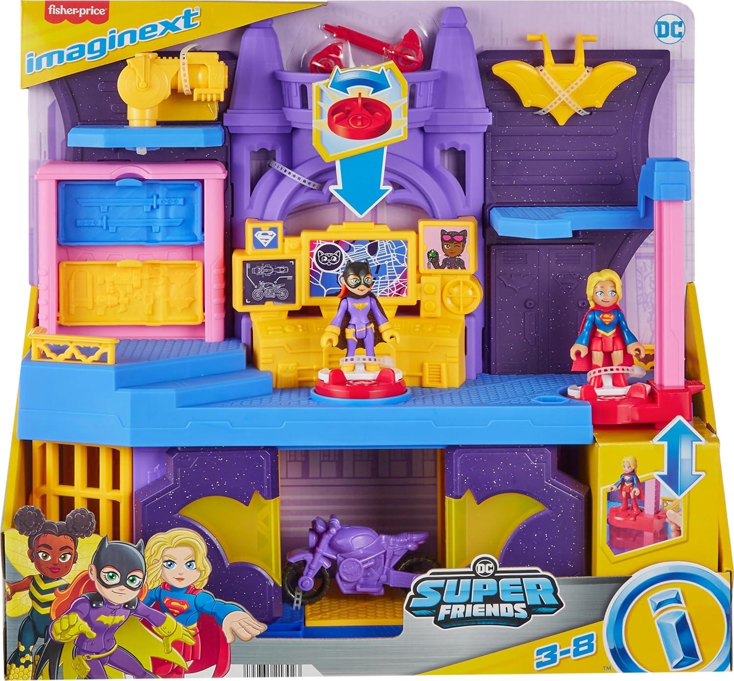 imageFisherPrice Imaginext DC Super Friends Toy Batgirl Hero Hideout Playset with 2 Figures amp 5 Accessories for Pretend Play Kids Ages 3 Years