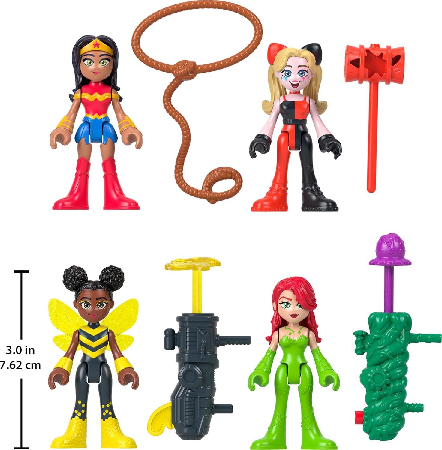imageFisherPrice Imaginext DC Super Friends Toys Rivals Figure Set with Wonder Woman Harley Quinn amp Poison Ivy for Pretend Play Kids Ages 3 Years
