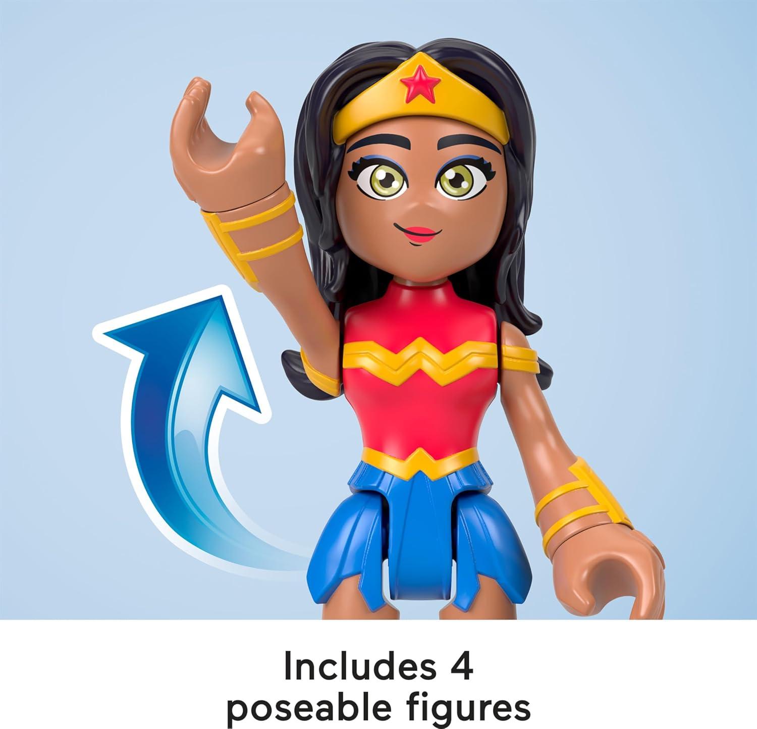 imageFisherPrice Imaginext DC Super Friends Toys Rivals Figure Set with Wonder Woman Harley Quinn amp Poison Ivy for Pretend Play Kids Ages 3 Years
