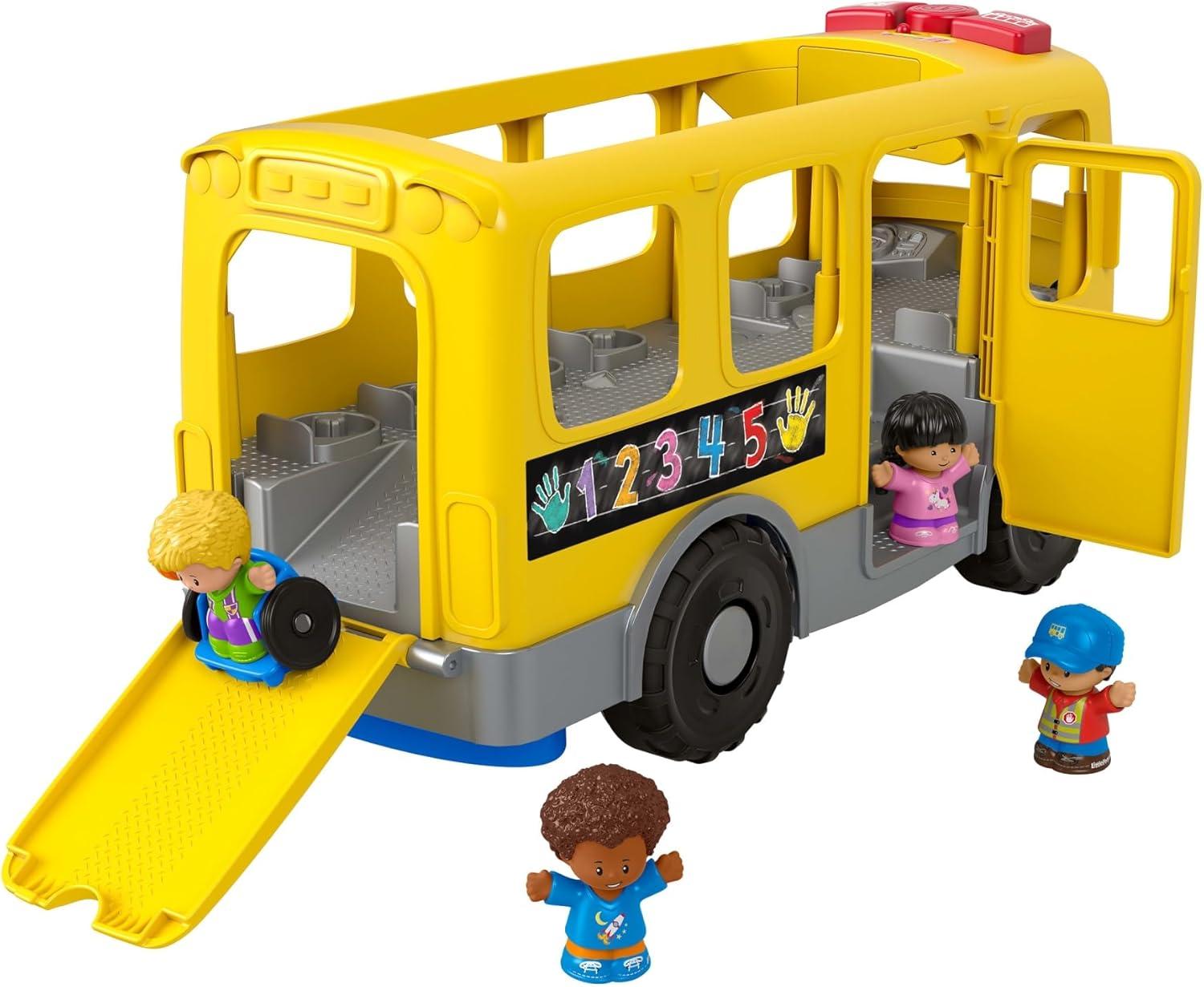 imageFisherPrice Little People Toddler Learning Toy Big Yellow Bus Musical PullAlong Vehicle for Pretend Play Kids Ages 1 YearsMultilanguage