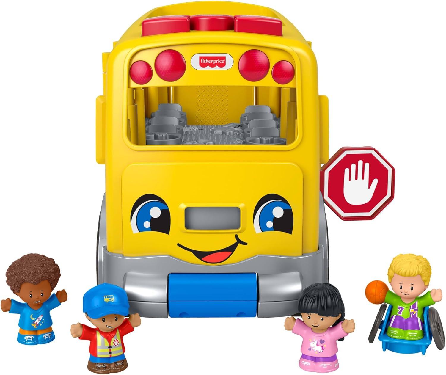 imageFisherPrice Little People Toddler Learning Toy Big Yellow Bus Musical PullAlong Vehicle for Pretend Play Kids Ages 1 YearsMultilanguage