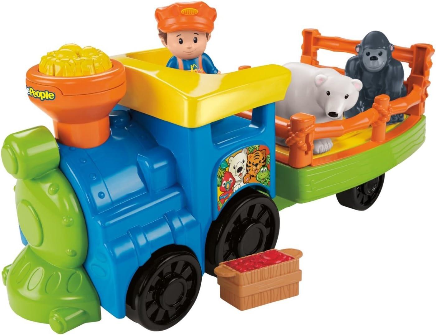 imageFisherPrice Little People Toddler Toy Train ChooChoo Zoo with Music Sounds and 3 Figures for Pretend Play Ages 1 Years