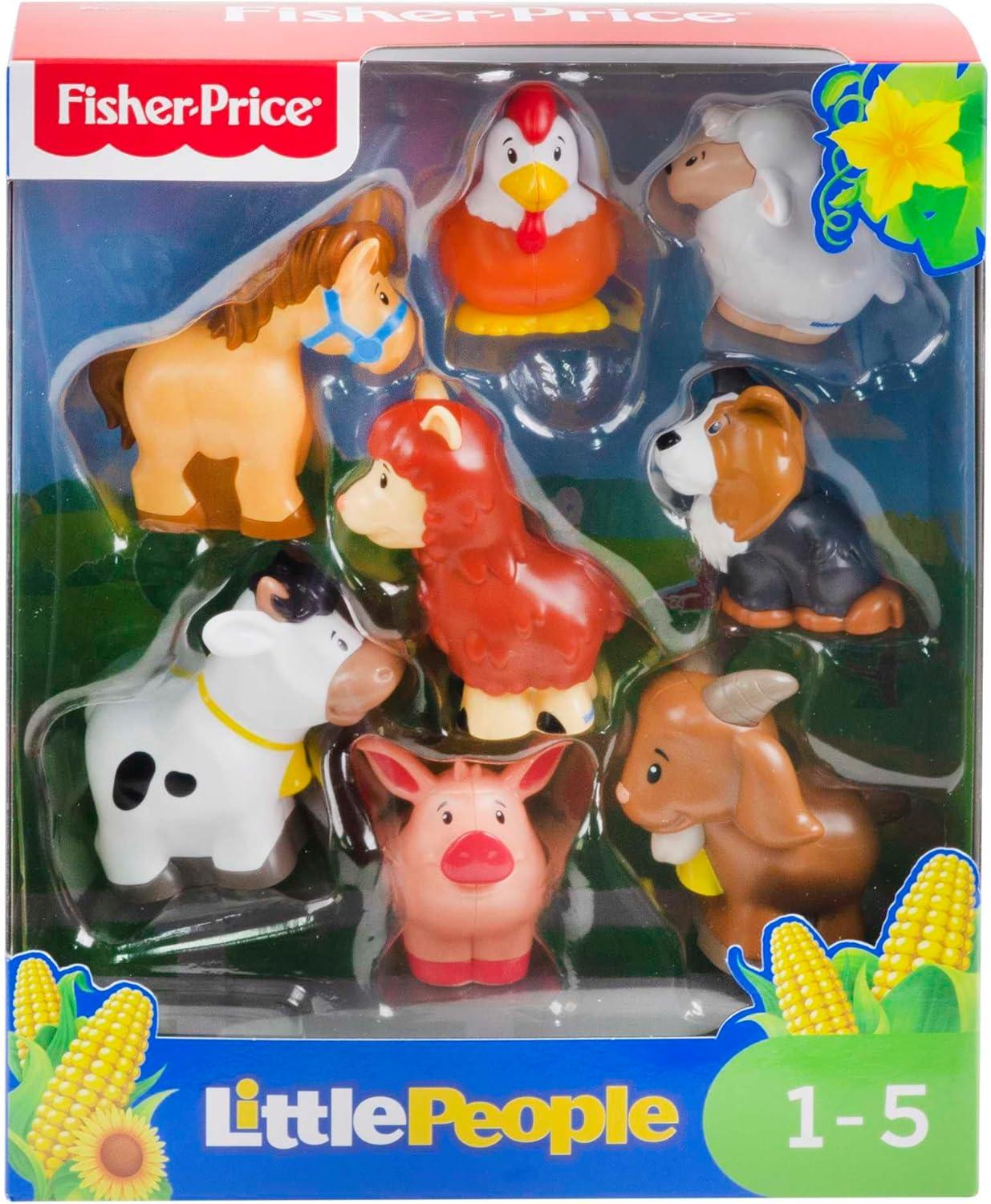 imageFisherPrice Little People Toddler Toys Farm Animal Friends 8Piece Figure Set for Pretend Play Ages 1 YearsAnimal Friends