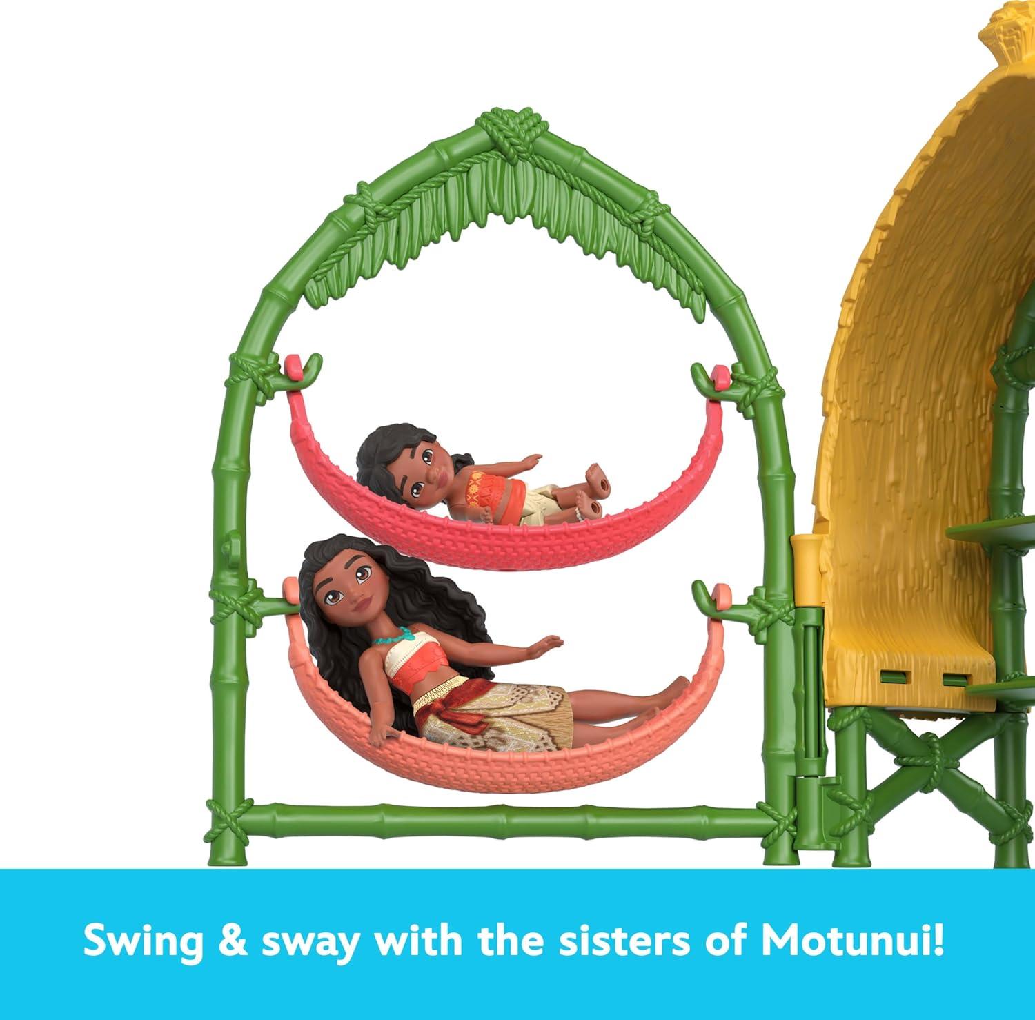 imageMattel Disney Moana 2 Toys Moana amp Simea Village Home Playset with 2 Small Dolls Pua Figure amp 15 Accessories