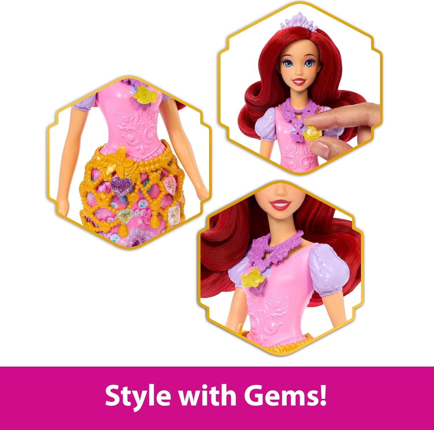 imageMattel Disney Princess Ariel Fashion Doll amp Accessories with 8 Surprises Including Heart Gem Box Ring for Child amp 9 Play Pieces Inspired by MovieAriel