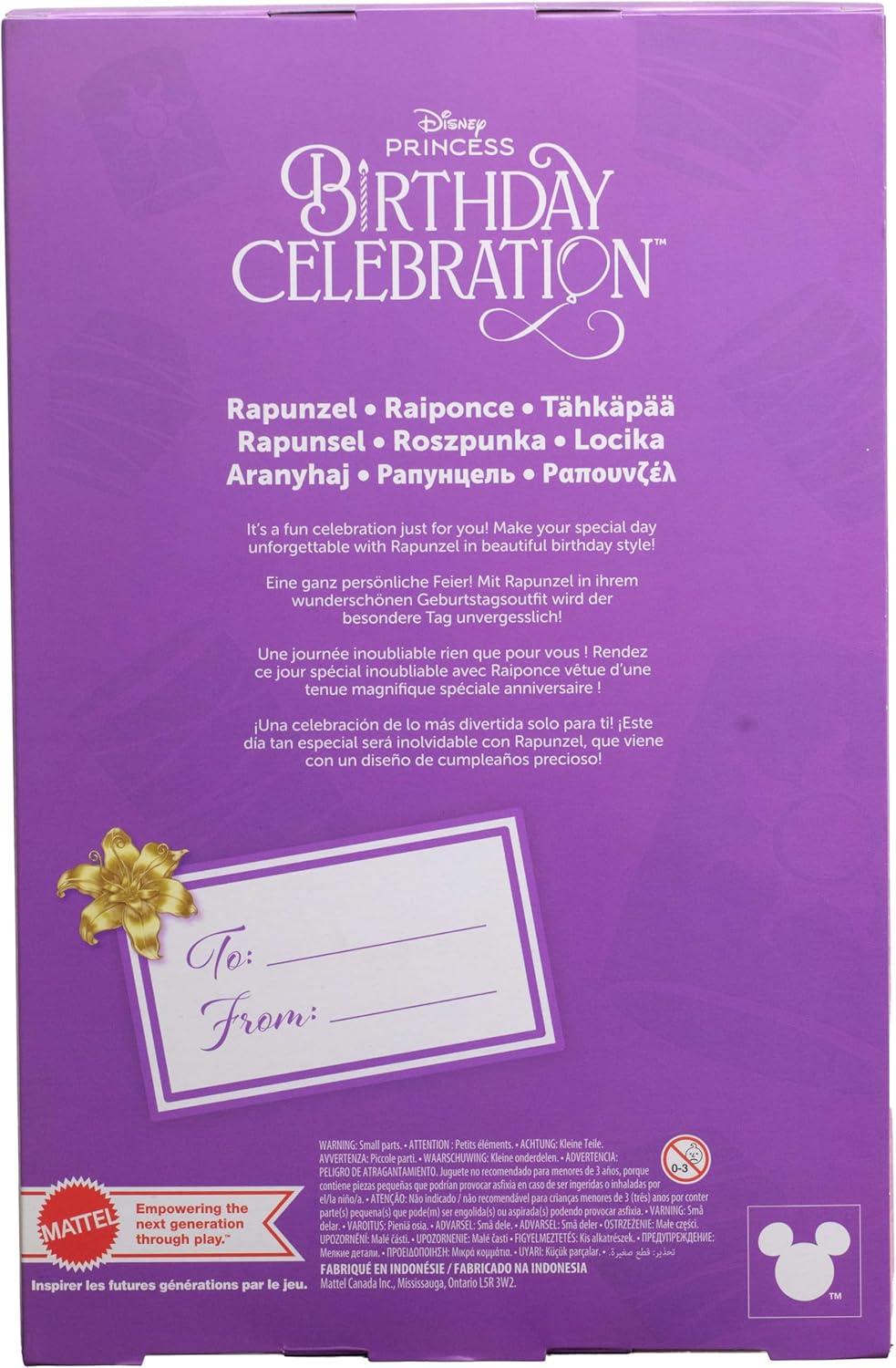 imageMattel Disney Princess Birthday Celebration Rapunzel Deluxe Fashion Doll Inspired by Disney Tangled Movie Special Occasion Gifts for Kids amp Collectors