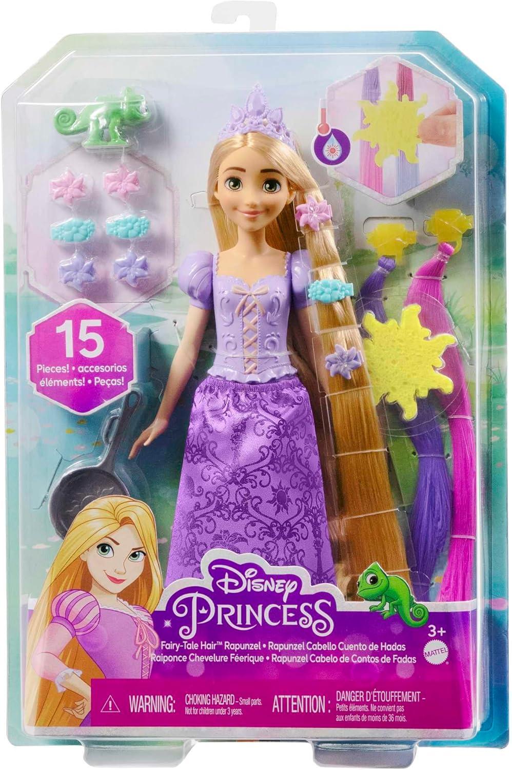 imageMattel Disney Princess Rapunzel Fashion Doll with 2 ColorChange Hair Extensions amp 10 Hairstyling Pieces Inspired by The Disney Movie Tangled