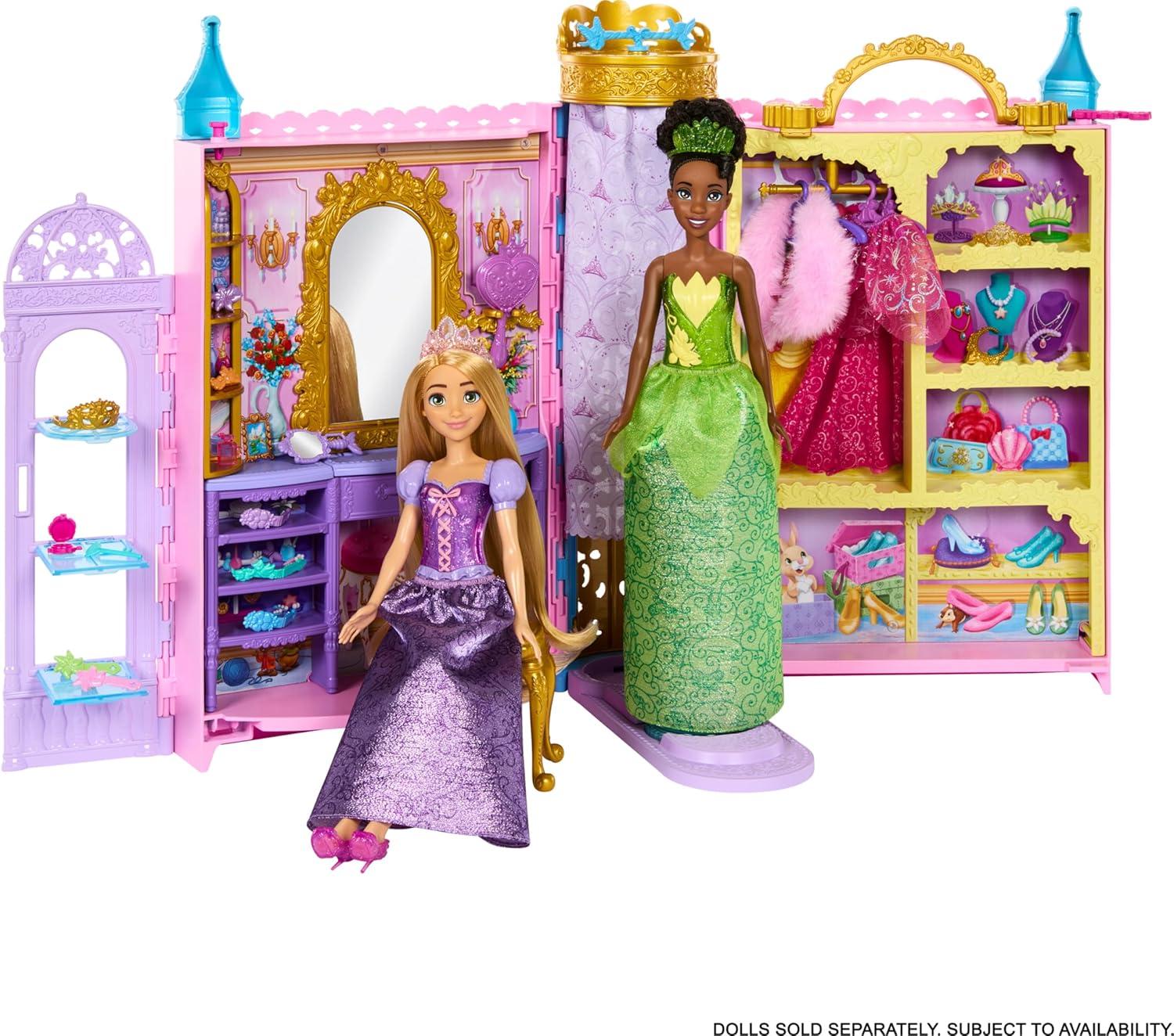 imageMattel Disney Princess Toys Ready for The Ball Closet Playset Opens to 2 Feet Wide amp Includes 2 Fashions 25 Accessories Storage amp More