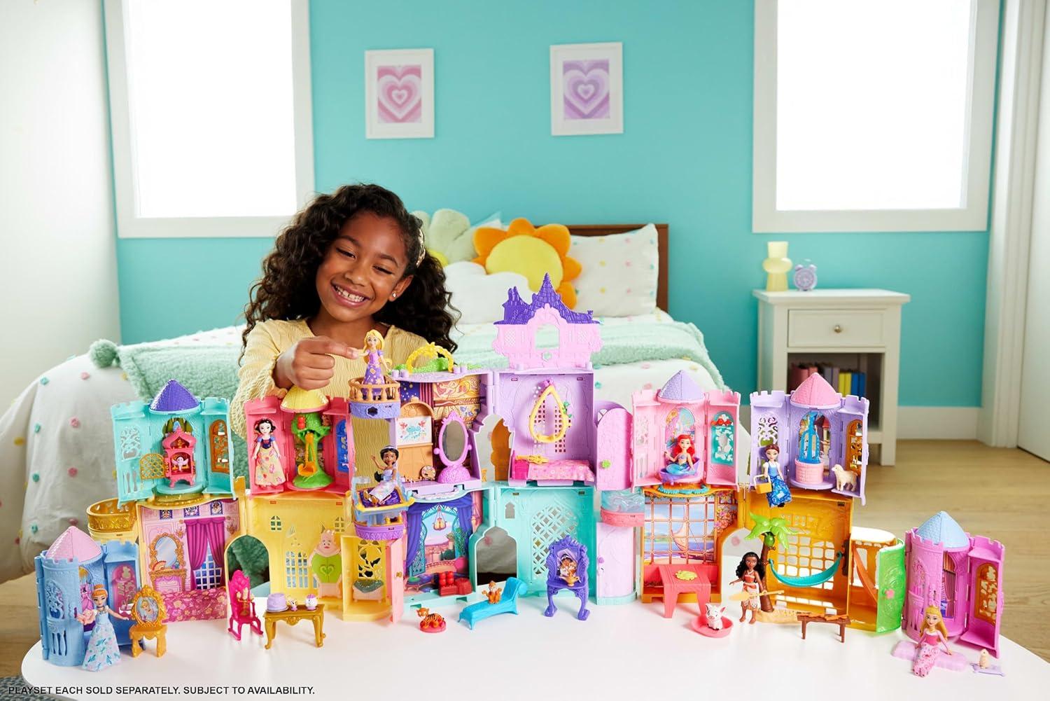 imageMattel Disney Toys Storytime Stackers Jasmines Palace Stackable Doll House with Small Doll 2 Friends amp 8 Pieces Inspired by Disneys Aladdin MovieRapunzel