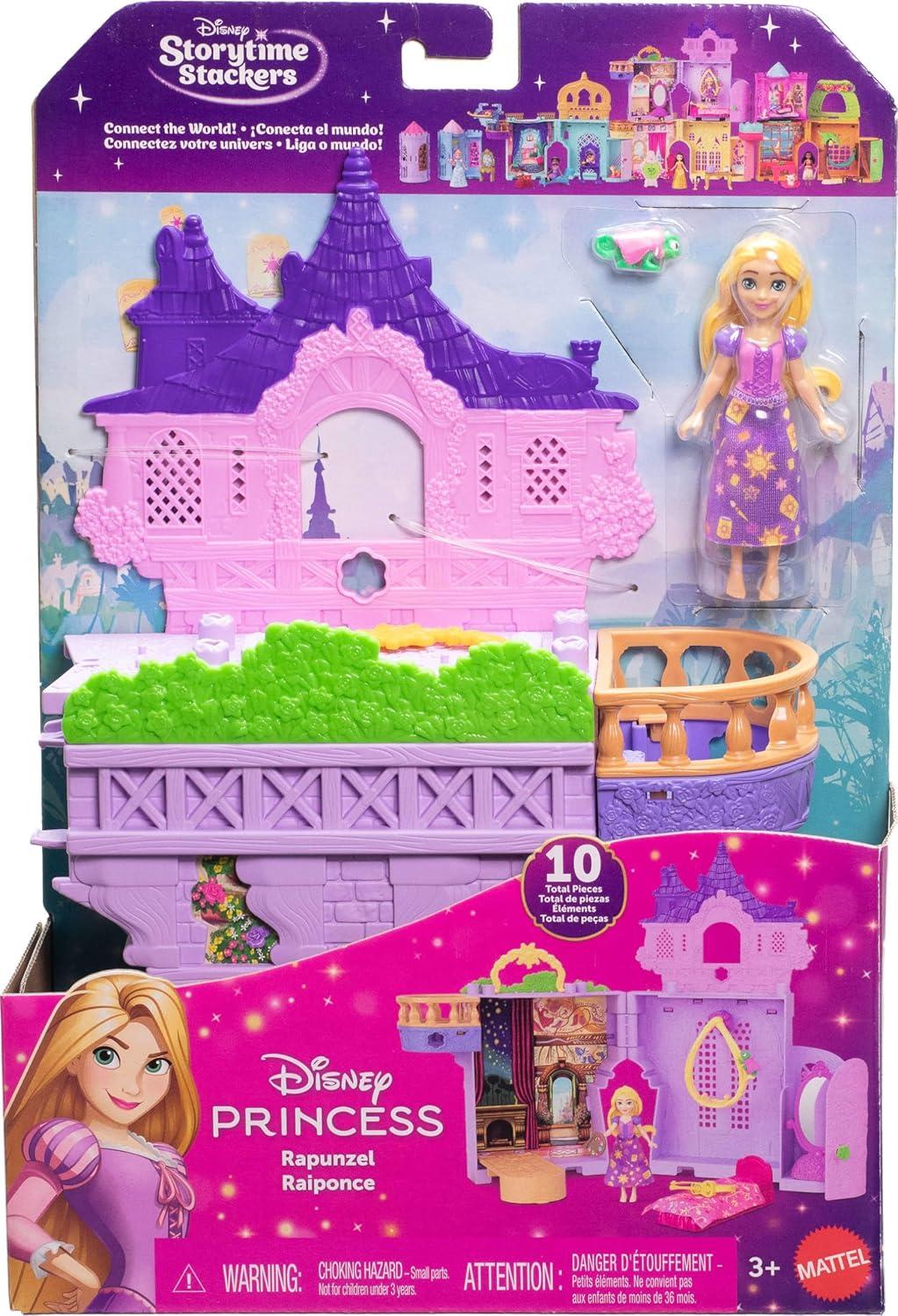 imageMattel Disney Toys Storytime Stackers Jasmines Palace Stackable Doll House with Small Doll 2 Friends amp 8 Pieces Inspired by Disneys Aladdin MovieRapunzel